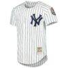 Derek Jeter New York Yankees Mitchell & Ness Cooperstown Collection Authentic Jersey - White - Side View