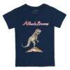 Atlanta Braves Tiny Turnip Toddler TT Rex T-Shirt - Navy - Side View