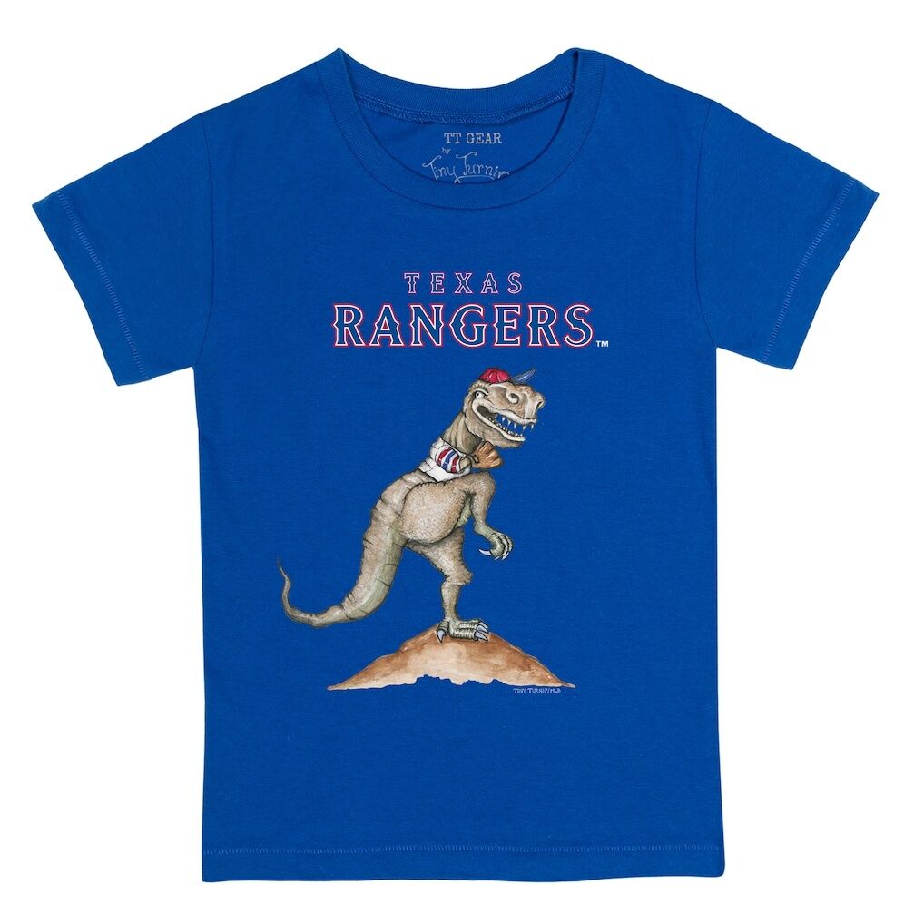 Texas Rangers Tiny Turnip Toddler TT Rex T-Shirt - Royal