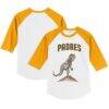 San Diego Padres Tiny Turnip Toddler TT Rex 3/4-Sleeve Raglan T-Shirt - - Front View