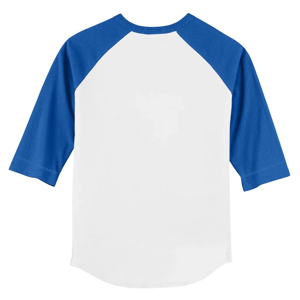 Texas Rangers Tiny Turnip Toddler TT Rex 3/4-Sleeve Raglan T-Shirt - White/Royal