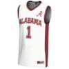 #1 Alabama Crimson Tide GameDay Greats Lightweight Basketball Jersey - White - Side View