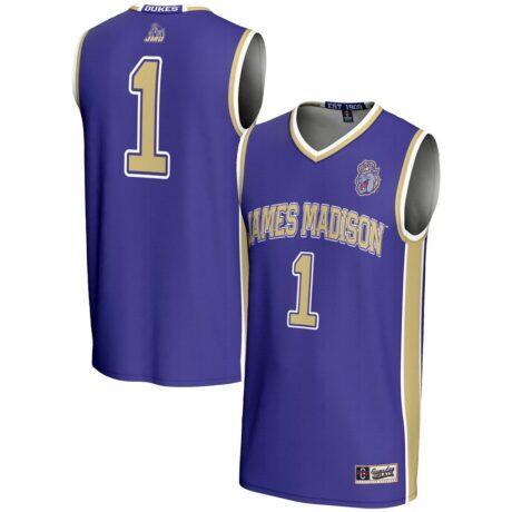 #1 James Madison Dukes GameDay Greats Lightweight Basketball Jersey - Purple - Front View