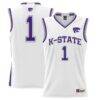 #1 Kansas State Wildcats GameDay Greats Youth Lightweight Basketball Jersey - White - Front View
