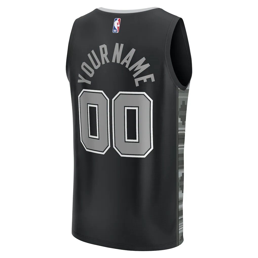 San Antonio Spurs Fashion7  Fast Break Custom Replica Jersey - Black - Statement Edition