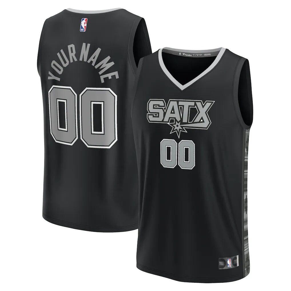 San Antonio Spurs Fashion7  Fast Break Custom Replica Jersey - Black - Statement Edition