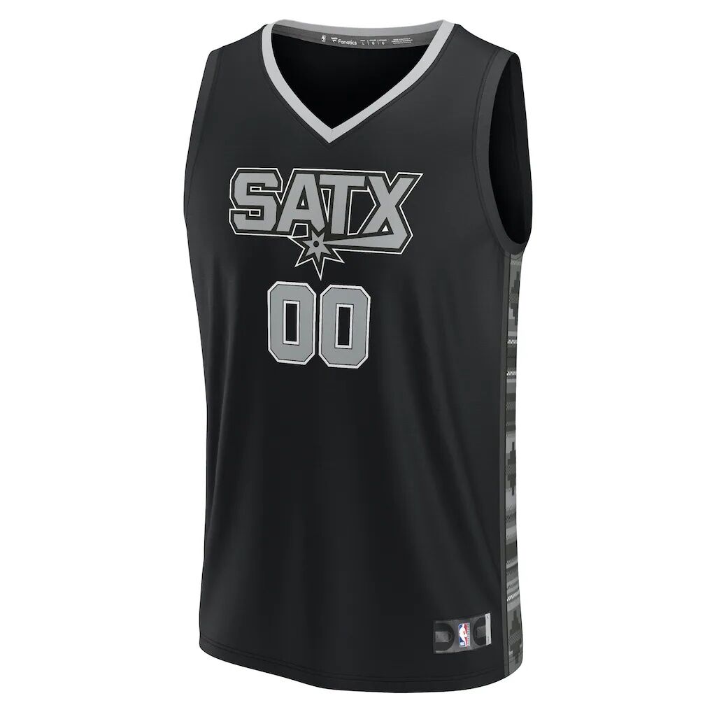 San Antonio Spurs Fashion7  Fast Break Custom Replica Jersey - Black - Statement Edition
