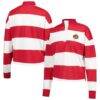 Atlanta United FC Antigua Women's Radical Rugby Stripe Long Sleeve T-Shirt - White - Front View