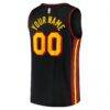 Atlanta Hawks Fashion7 Youth Fast Break Replica Custom Jersey - Black - Detail View
