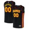 Atlanta Hawks Fashion7 Youth Fast Break Replica Custom Jersey - Black - Front View