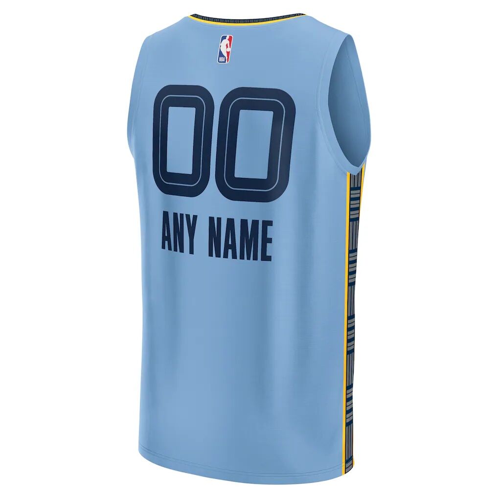 Memphis Grizzlies Fashion7 Youth Fast Break Replica Custom Jersey - Statement Edition - Light Blue