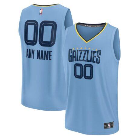 Memphis Grizzlies Fashion7 Youth Fast Break Replica Custom Jersey - Statement Edition - - Front View