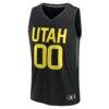 Utah Jazz Fashion7 Youth Fast Break Replica Custom Jersey - Black - Side View