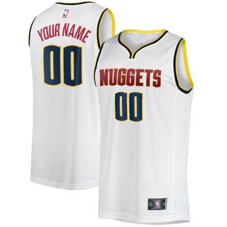 Denver Nuggets Fashion7 Fast Break Custom Replica Jersey - White - Front View