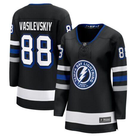 Andrei Vasilevskiy Tampa Bay Lightning Fashion7 Women's Breakaway Jersey - Black - Front View