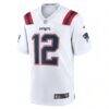 Tom Brady New England Patriots Nike Retired Game Jersey - White - Side View