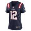 Tom Brady New England Patriots Nike Women's Retired Game Jersey - Navy - Side View