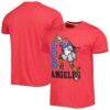 LA Clippers Homage Unisex Team Mascot Tri-Blend T-Shirt - Red - Back View
