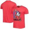 LA Clippers Homage Unisex Team Mascot Tri-Blend T-Shirt - Red - Front View