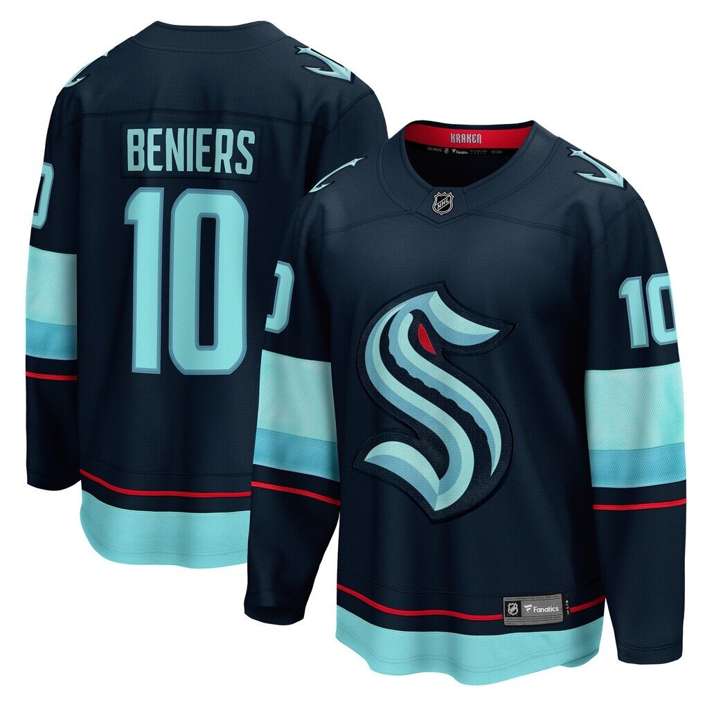 Matty Beniers Seattle Kraken Fashion7 Premier Breakaway Player Jersey - Deep Sea Blue