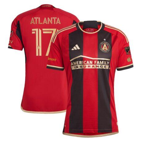 Atlanta United FC adidas 2023 The 17s' Kit Authentic Jersey - Black - Front View