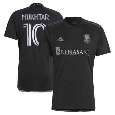 Hany Mukhtar Nashville SC adidas 2023 Man In Black Kit Replica Player Jersey - Black - Front View