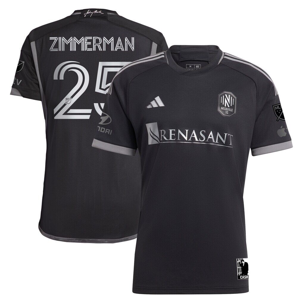 Walker Zimmerman Nashville SC adidas 2023 Man In Black Kit Authentic Player Jersey