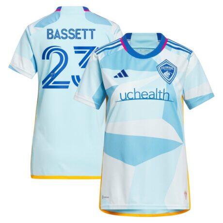 Cole Bassett Colorado Rapids adidas Women's 2023 New Day Kit Replica Jersey - - Front View