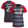Jonathan Osorio Toronto FC adidas Women's 2023 Club Kit Replica Player Jersey - Gray - Front View