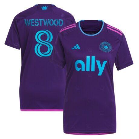 Ashley Westwood Charlotte FC adidas Women's 2023 Crown Jewel Kit Replica Jersey - Purple - Front View