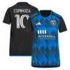 Cristian Espinoza San Jose Earthquakes adidas Women's 2023 Active Fault Jersey Replica Jersey - Blue - Front View