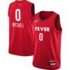 Kelsey Mitchell Indiana Fever Nike Youth 2023 Rebel Edition Victory Player Jersey - Red - Front View