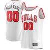 Chicago Bulls Fanatics Youth Fast Break Replica Custom Jersey - White - Front View