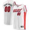 Miami Heat Fashion7 Youth Fast Break Custom Replica Jersey - White - - Front View