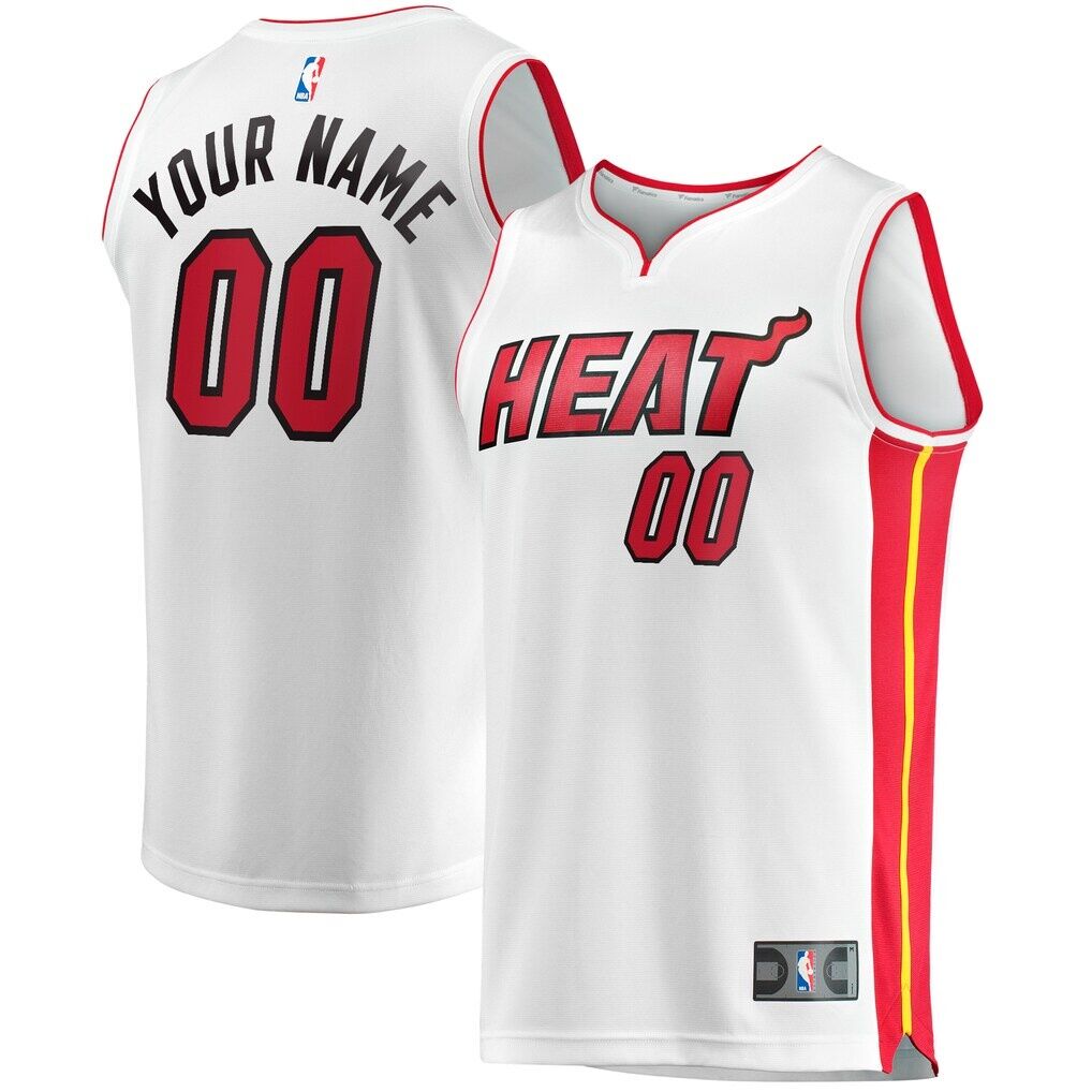 Miami Heat Fashion7 Youth Fast Break Custom Replica Jersey - White  - Association Edition