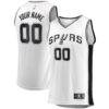 San Antonio Spurs Fashion7 Youth Fast Break Replica Custom Jersey - White - Front View