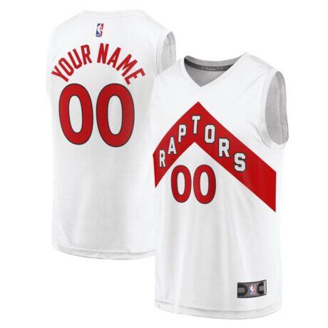 Toronto Raptors Fashion7 Youth Fast Break Replica Custom Jersey - White - Front View