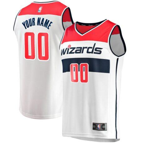 Washington Wizards Fashion7 Youth Fast Break Replica Custom Jersey - White - Front View