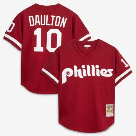 Darren Daulton Philadelphia Phillies Mitchell & Ness Authentic Batting Practice Jersey - - Front View