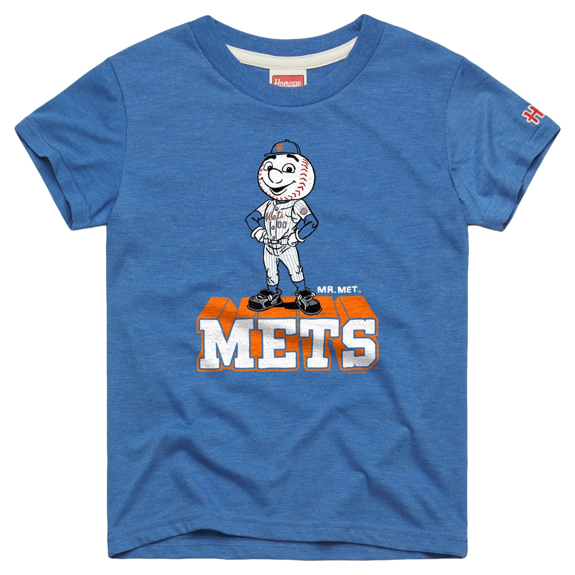 New York Mets Homage Youth Mascot Tri-Blend T-Shirt – Royal