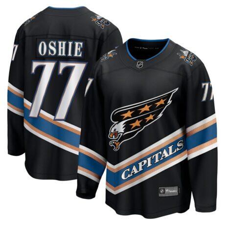 TJ Oshie Washington Capitals Fashion7 50th Anniversary Breakaway Jersey - Black - Front View