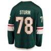 Nico Sturm Minnesota Wild Fashion7 Home Breakaway Jersey - Green - Side View