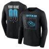 Utah Mammoth Home Ice Pop Personalized Name & Number Long Sleeve T-Shirt - Black - Front View