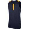 #1 West Virginia Mountaineers Nike Replica Jersey - Navy - Detail View