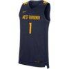 #1 West Virginia Mountaineers Nike Replica Jersey - Navy - Side View