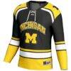 #1 Michigan Wolverines GameDay Greats Youth Hockey Jersey - Black - Side View
