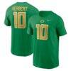 Justin Herbert Oregon Ducks Nike Name & Number T-Shirt - Green - Front View