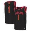 #1Maryland Terrapins Under Armour Youth Replica Basketball Jersey - Black - Front View