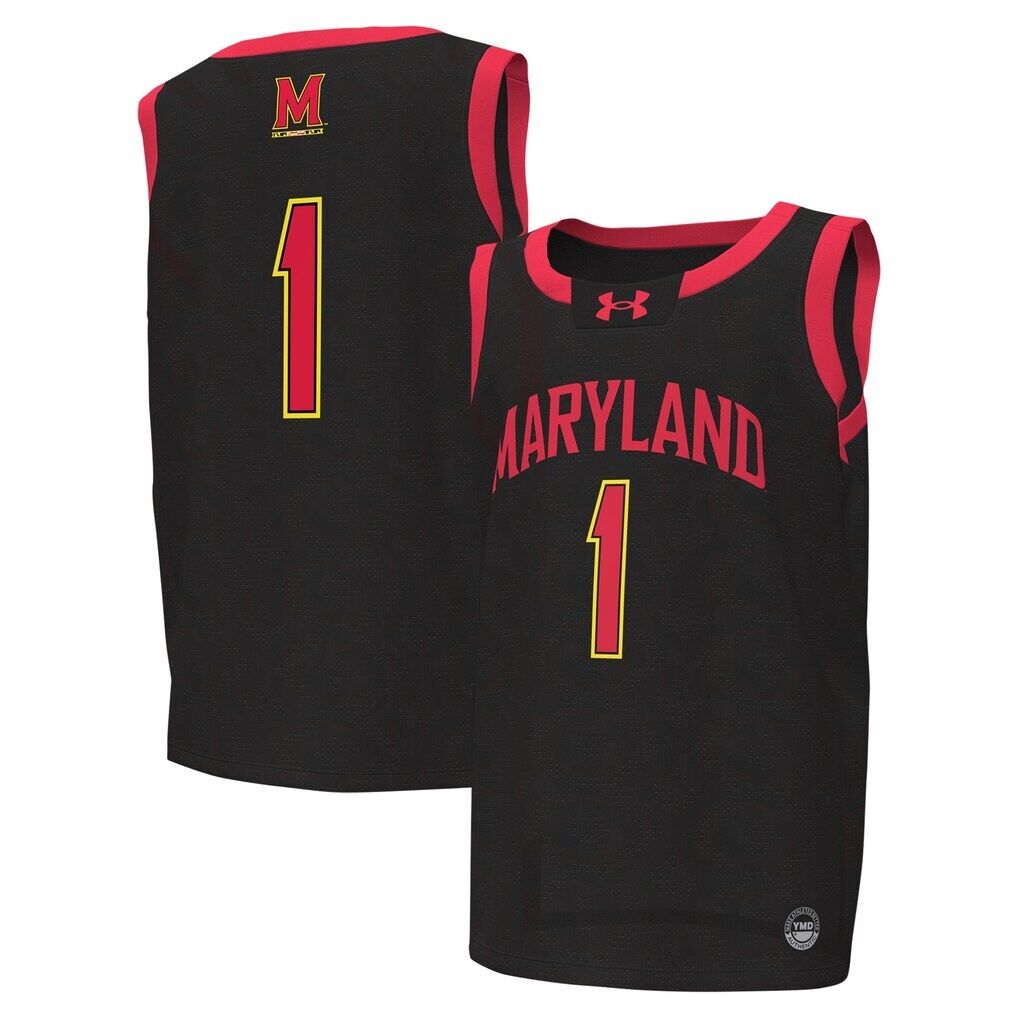 #1Maryland Terrapins Under Armour Youth Replica Basketball Jersey