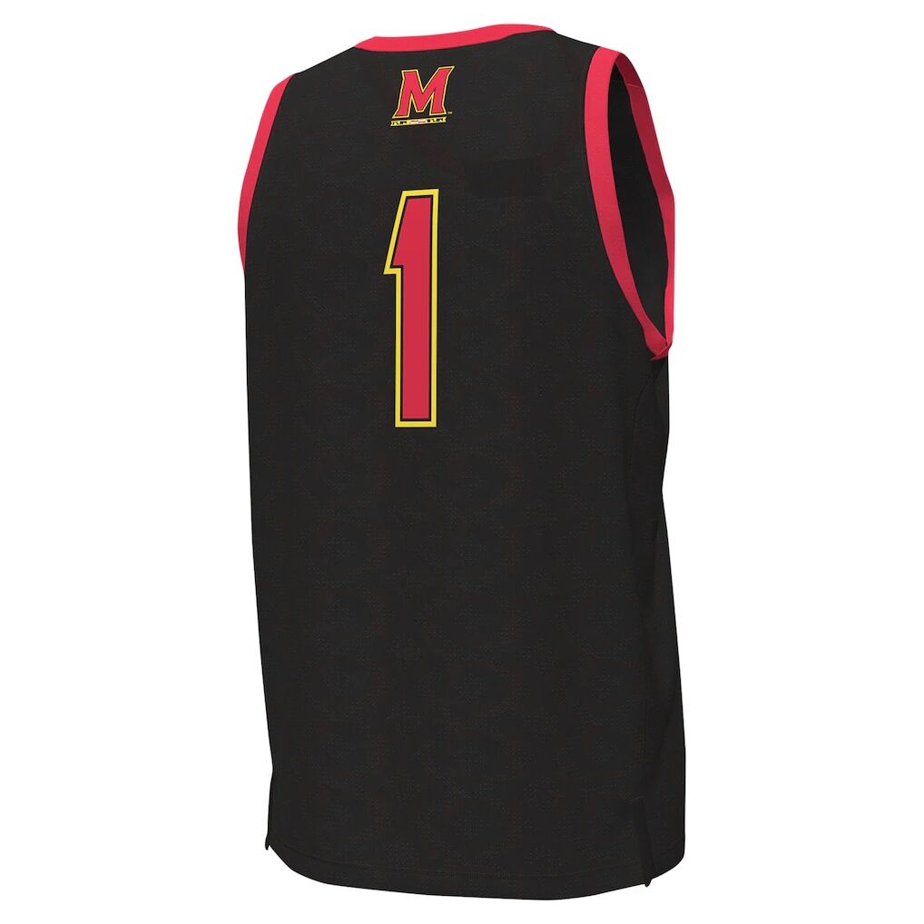 #1 Maryland Terrapins Under Armour Replica Basketball Jersey - Black